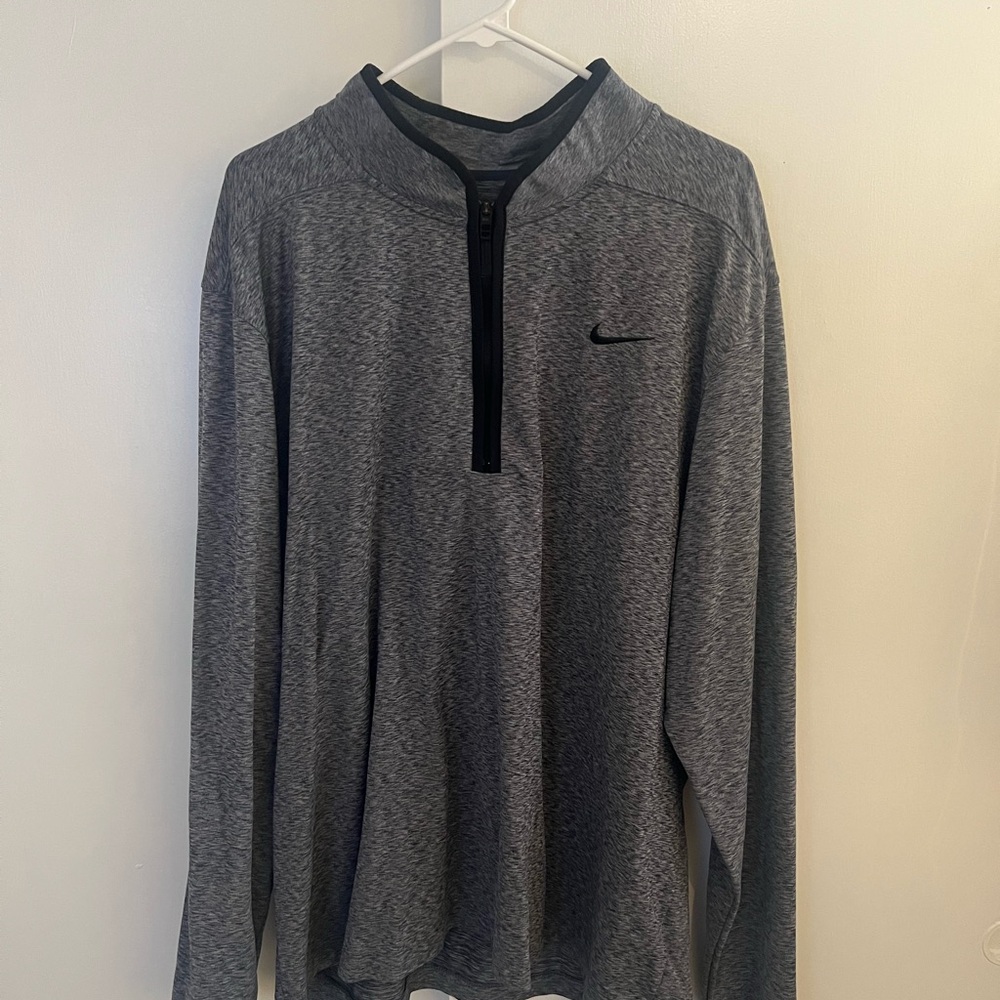 Nike Golf Heather Blue-Gray Quarter-Zip Pullover
